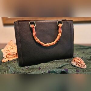 Liz Claiborne bamboo handle tote